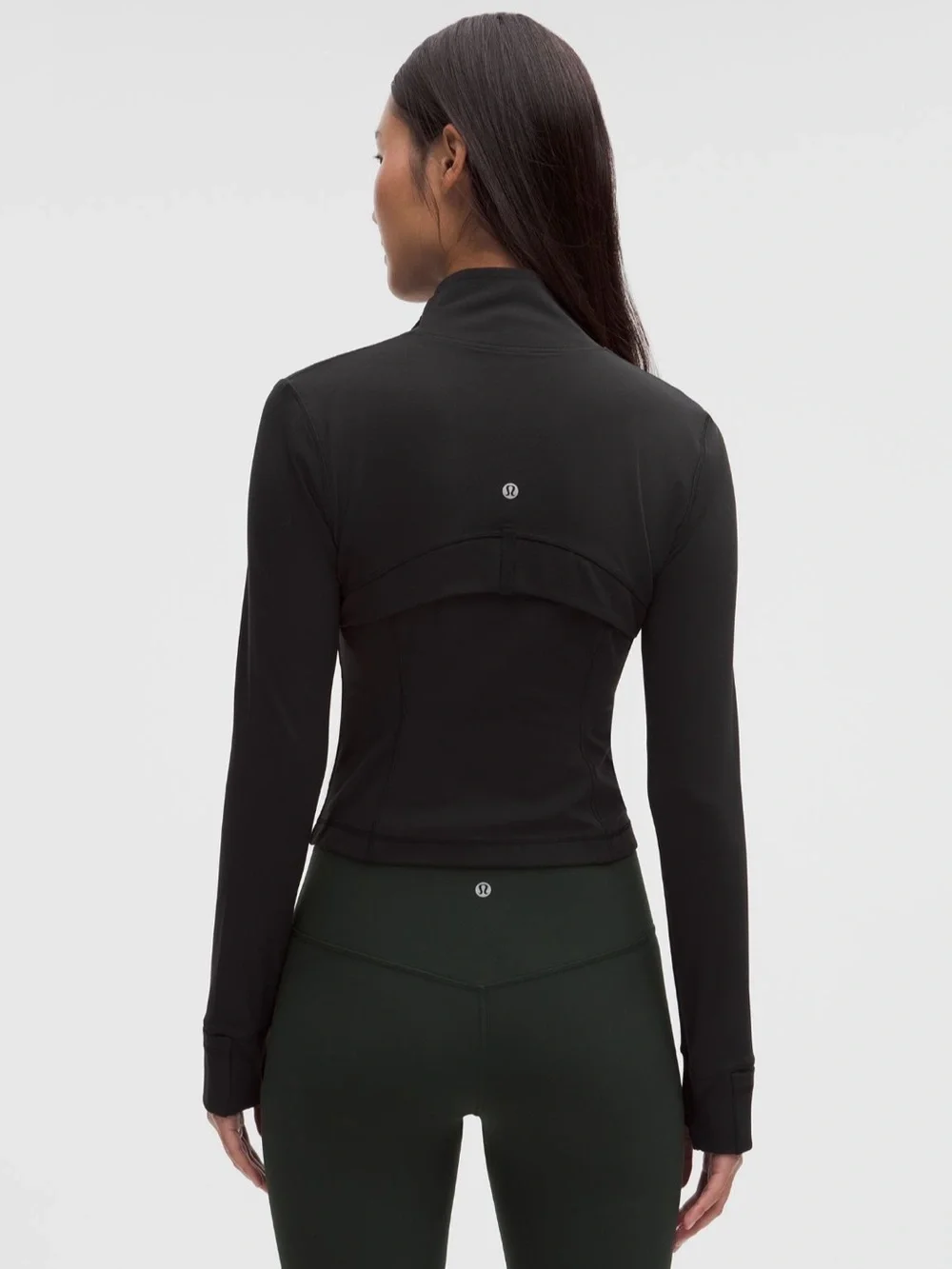 Lululemon Define Cropped Jacket Nulu Black Full Zip Thumbholes Size 6